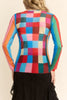 Shoreline Plaid Mesh Top