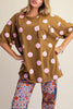 oversized tee in kiwi green with light pink polka dots