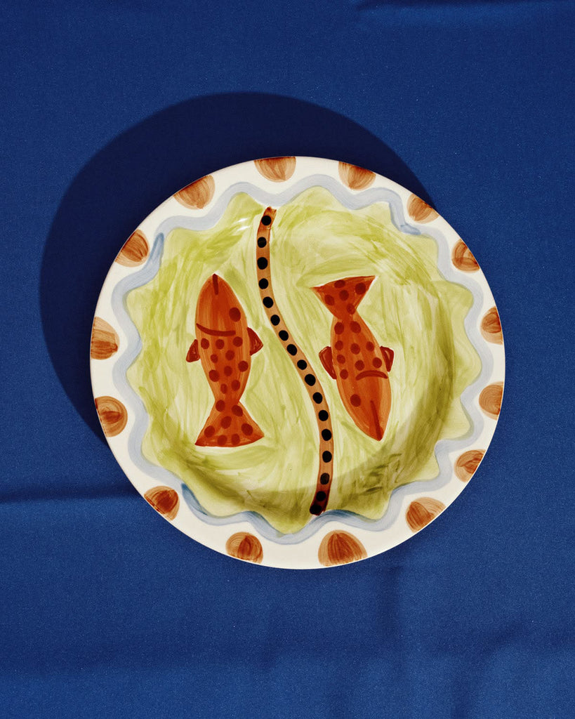 stoneware dinner plate featuring artwork by shurleey