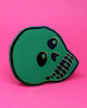 genuine leather skull coaster in green