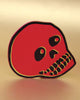 genuine leather skull coaster in red