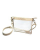 small clear crossbody with off white accents