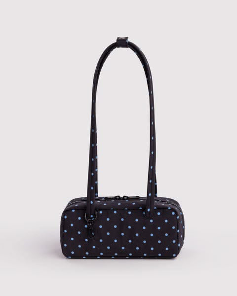 Black & Sky Blue Micro Dot Small Bowler Bag from baggu