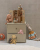 vintage-inspired dog plush in a soft sand color