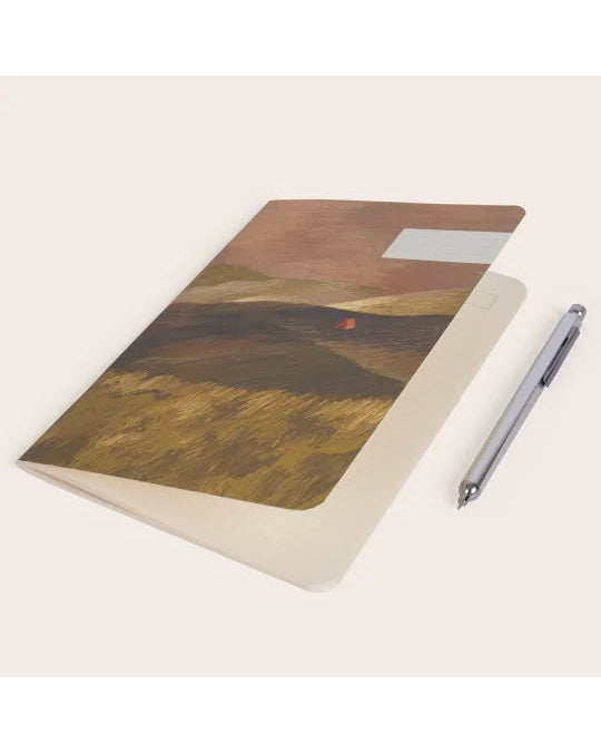 softcover notebook, there