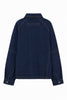 uniquely shaped roomy top in deep blue denim