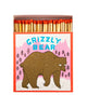 square matchbox of safety matches, grizzly bear