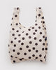 baggu reusable bag, cream and black polka dot