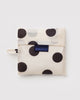 baggu reusable bag, cream and black polka dot