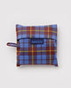baggu reusable bag, blue tartan 