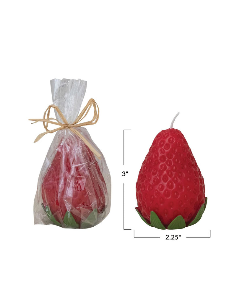 realistic look red strawberry candle