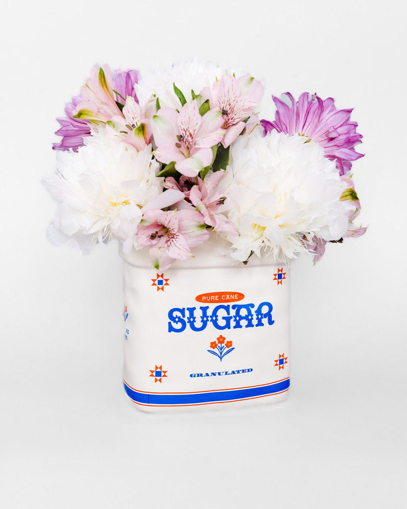 ceramic planter in the shape of a sugar jar 