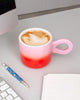 Gradient mug with pink top and red bottom