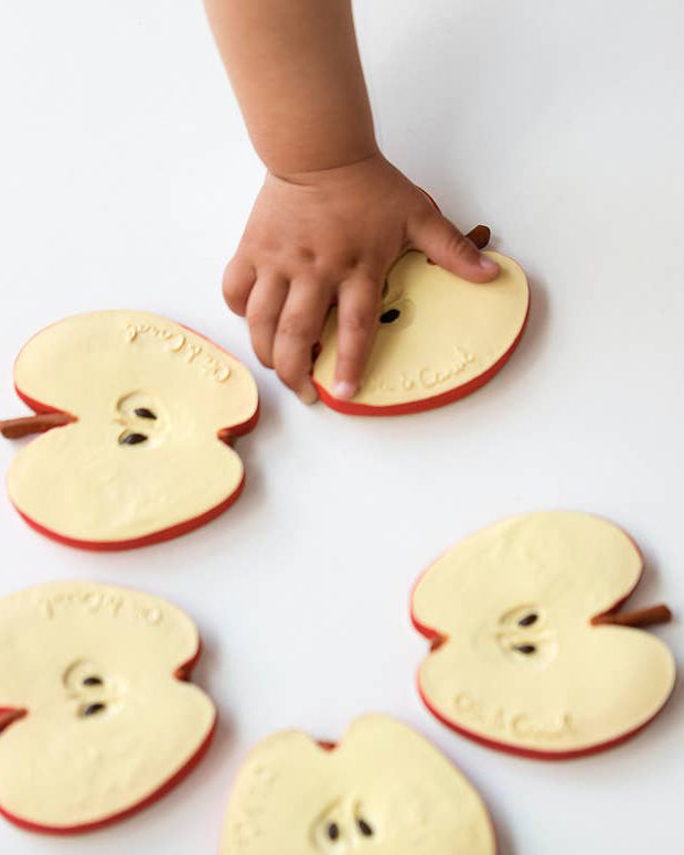 natural rubber teether, pepita the apple