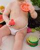 natural rubber teether, renato the tomato