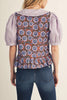 Telly Lavender Floral Collar Top
