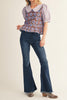 Telly Lavender Floral Collar Top