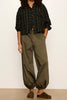lightweight button down flannel top in a forest green plaid pattern
