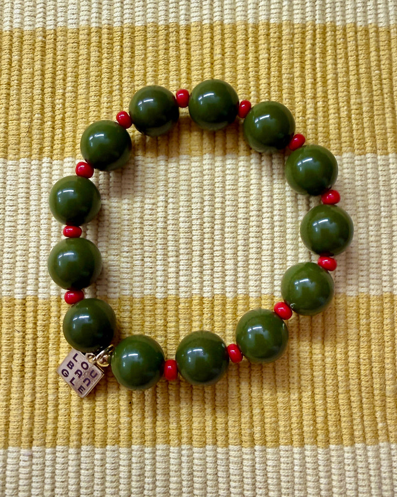 tini beaded bracelet in olive