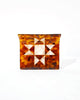 tortoiseshell hair claw with a quilt-inspired design