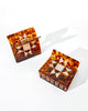 tortoiseshell hair claw with a quilt-inspired design