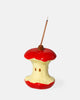 ceramic incense holder in the shape of a red apple core