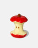 ceramic incense holder in the shape of a red apple core