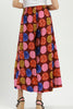 flowy wide leg pants with a colorful polka dot pattern