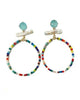 colorful beaded hoop earrings