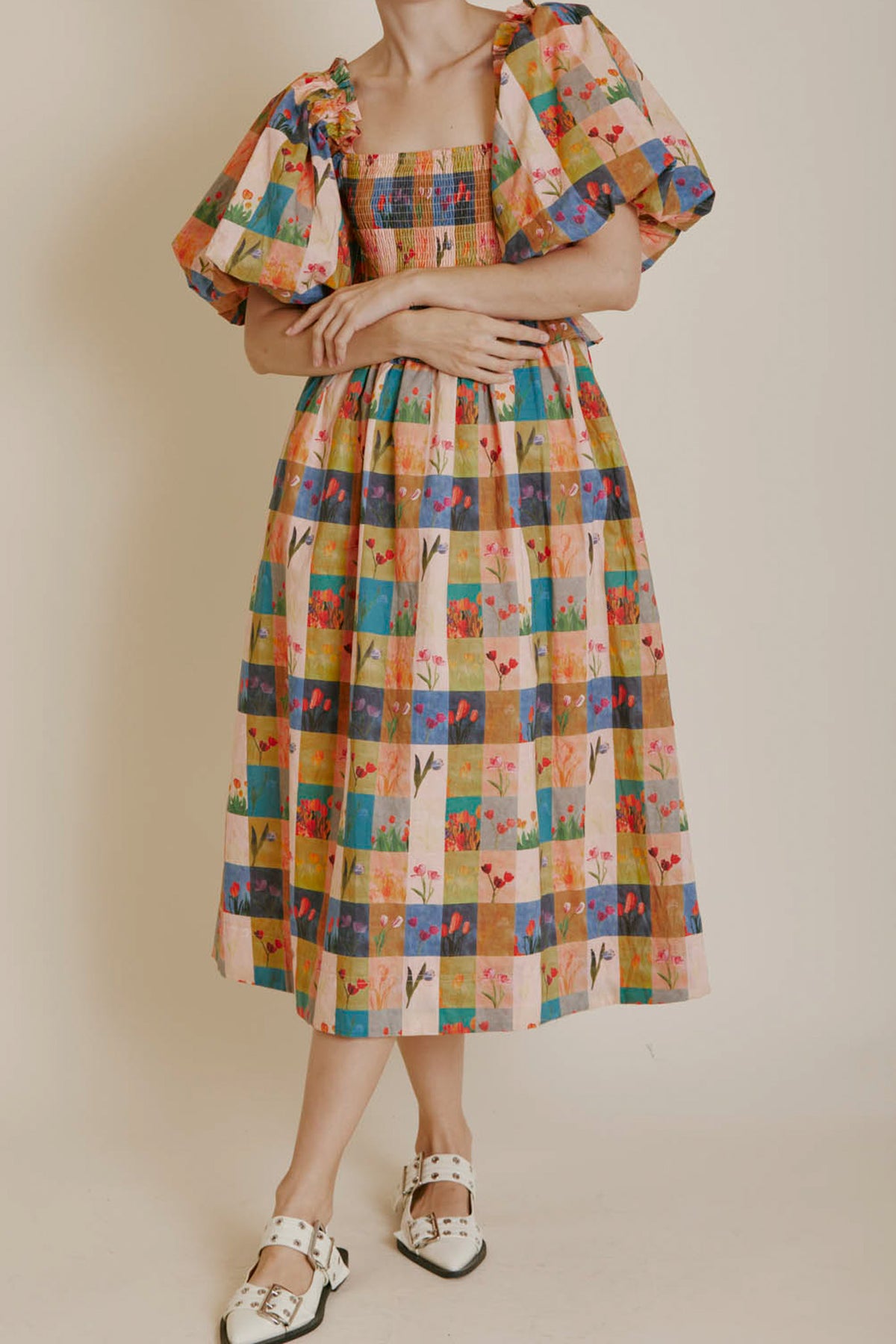 Tulip Tile Print Dress *XS-L* | Women's Clothing