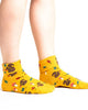 turn cuff crew socks with a fun fall design