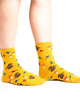 turn cuff crew socks with a fun fall design