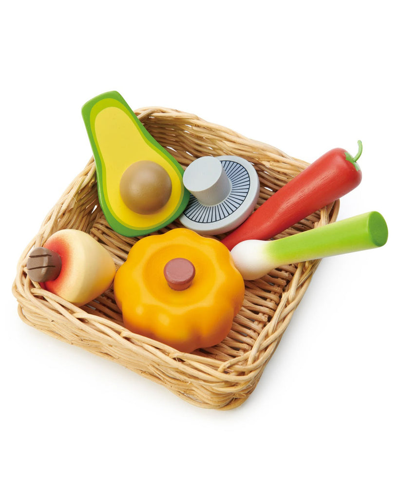 Veggie Basket of wooden toys