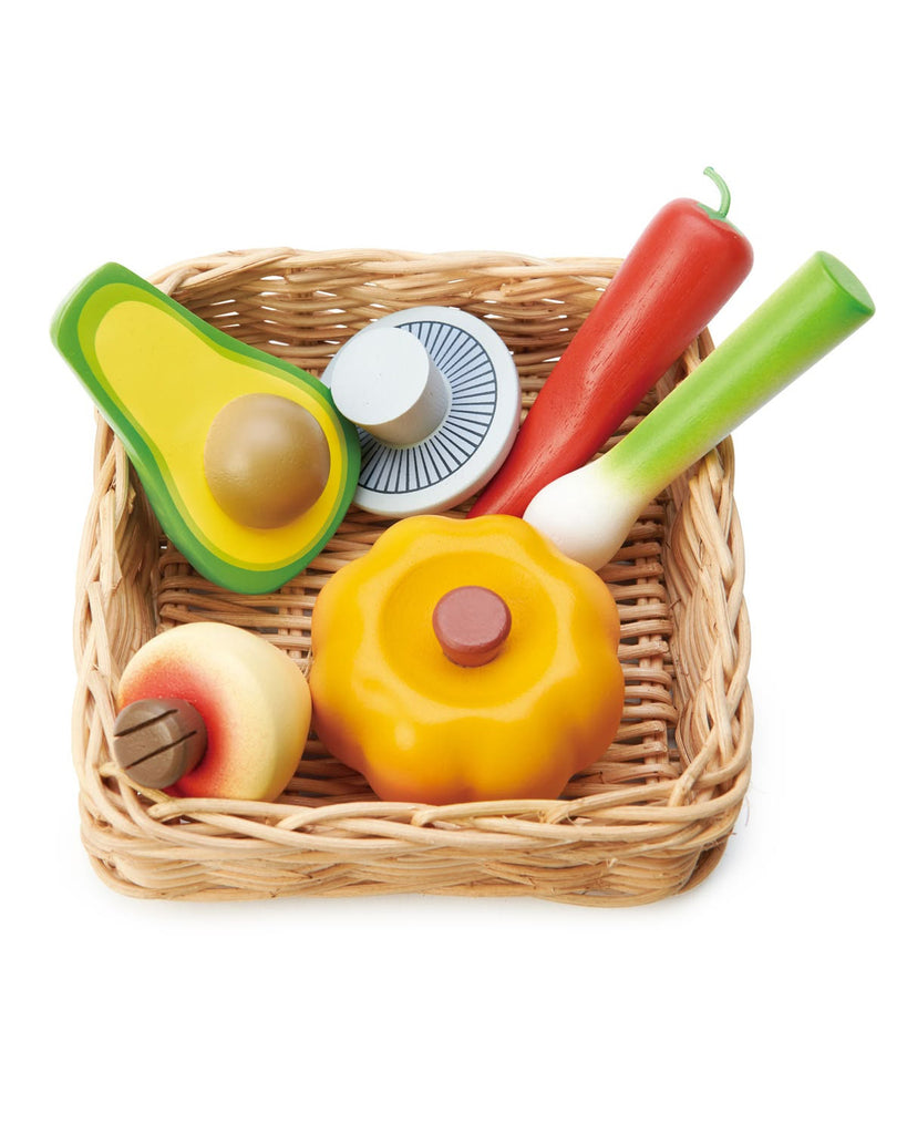 Veggie Basket of wooden toys