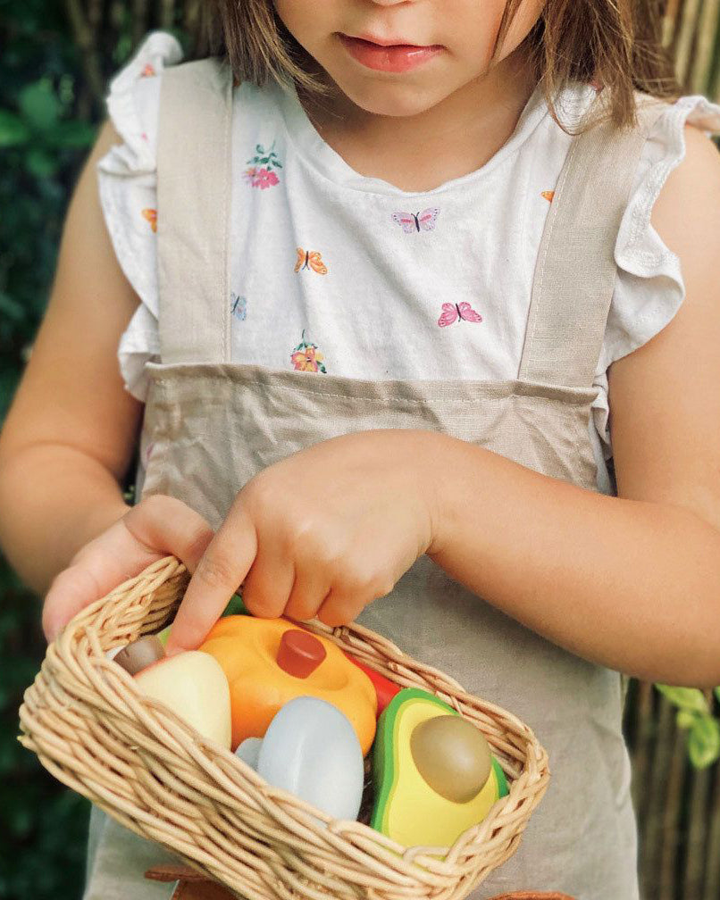 Veggie Basket of wooden toys