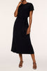 tie-waist airessentials maxi dress in very black from spanx