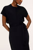 tie-waist airessentials maxi dress in very black from spanx