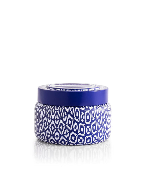 Volcano Signature Printed Blue Travel Tin Candle