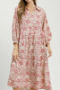 lightweight midi dress in a botanical-inspired floral print 
