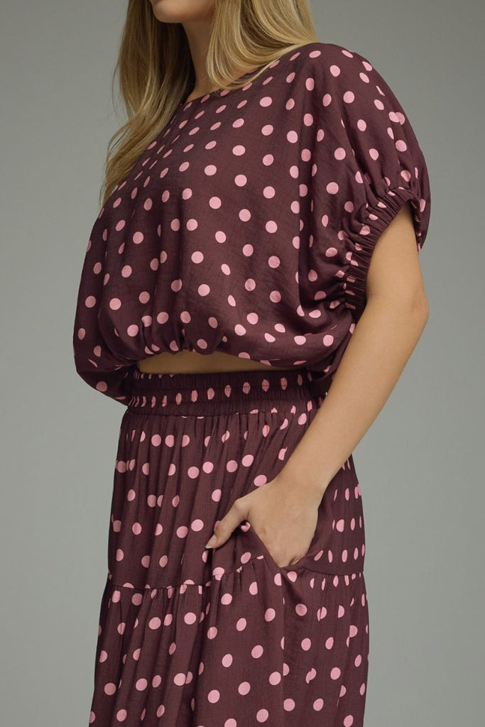 Wine Minute Polka Dot Top