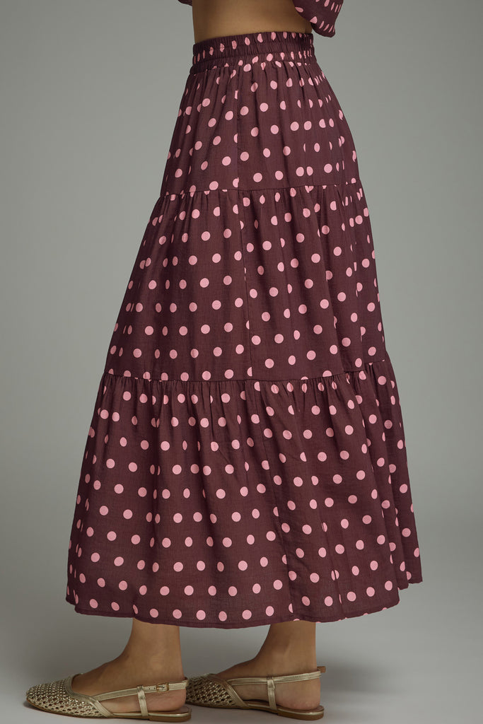 Wine Minute Polka Dot Skirt