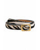 black cowhide belt with a gold buckle from frnch