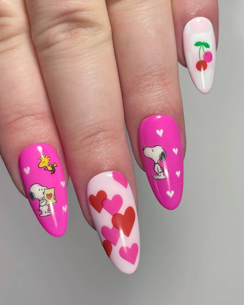 pucker up peanuts nail stickers for valentine's day