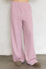 wide leg pull on pants in baby pink with a sweet ditsy floral pattern 