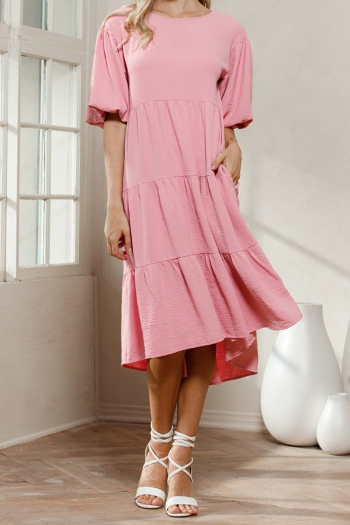 Dani Pink Babydoll Dress *S-3XL* | Women's Clothing