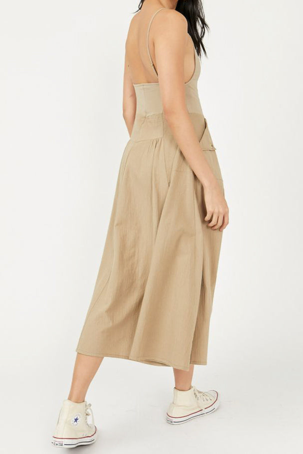 free people soledad midi dress Free People Soledad Midi Dress in Khaki
