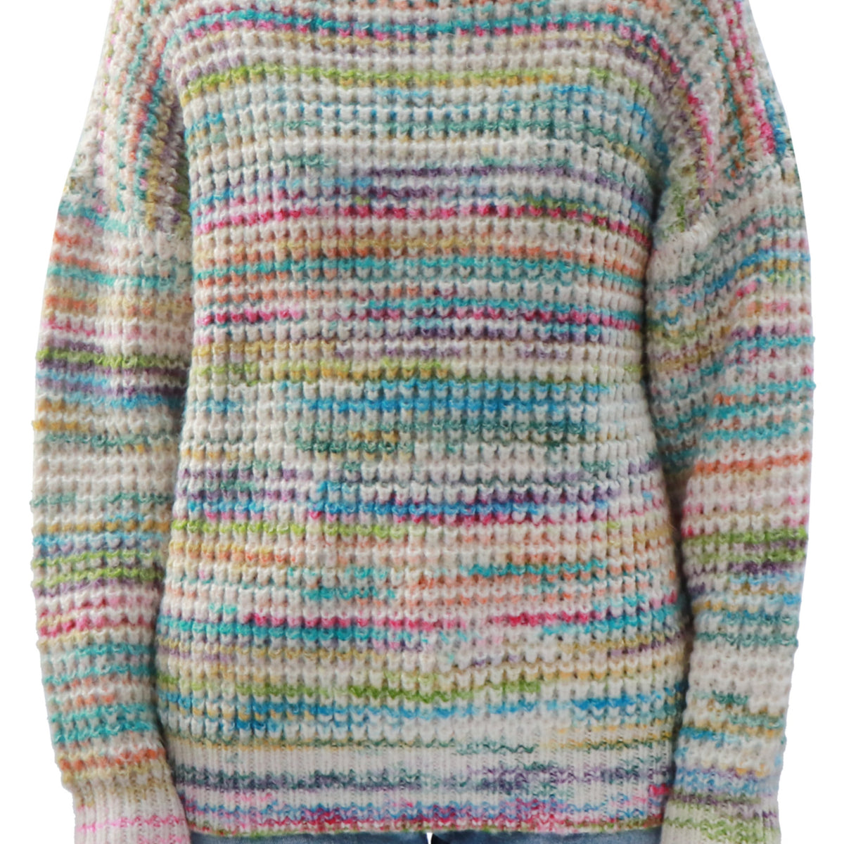 Rainbow Space Dye Knit Sweater Women's Clothing Personify