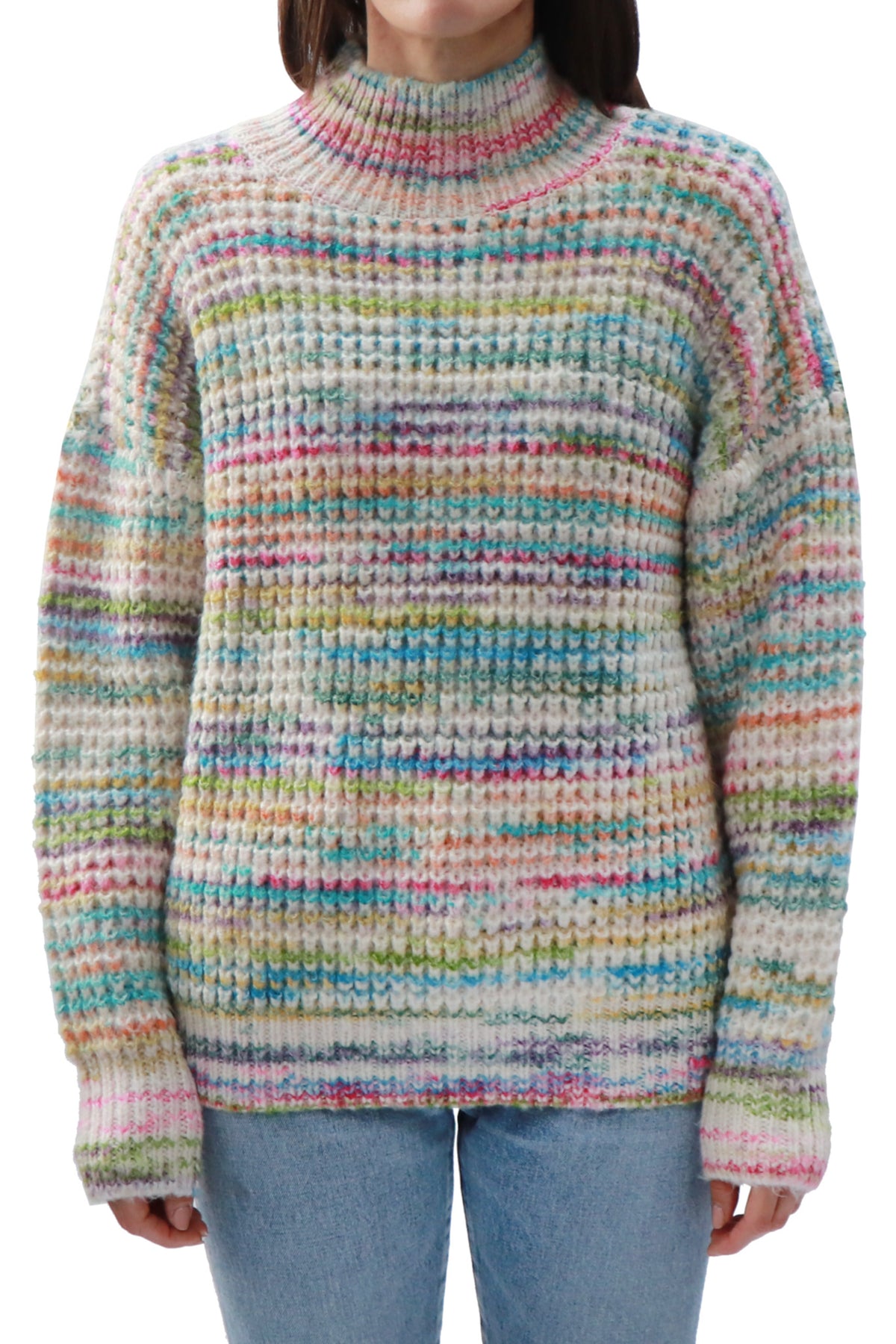Rainbow Space Dye Knit Sweater - Main Image