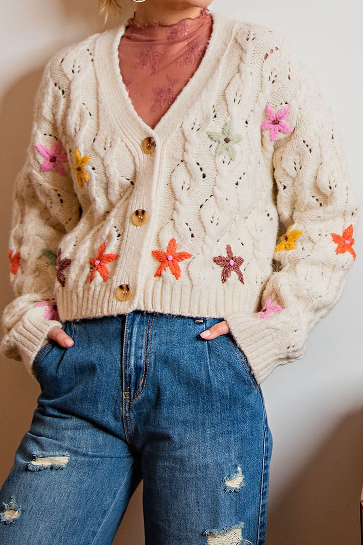Wendy Floral Embroidered Cardigan *S-L*